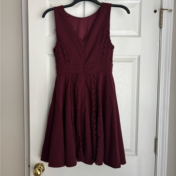Altar'd State Burgundy Lace Mini Dress - Picture 2 of 3